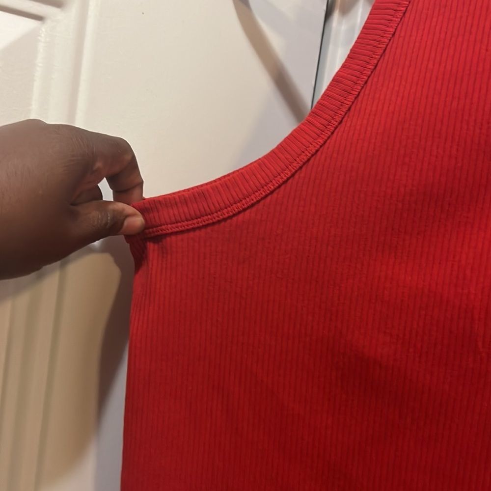 Red Ribbed H&M Tank Top - Picture 3 of 4